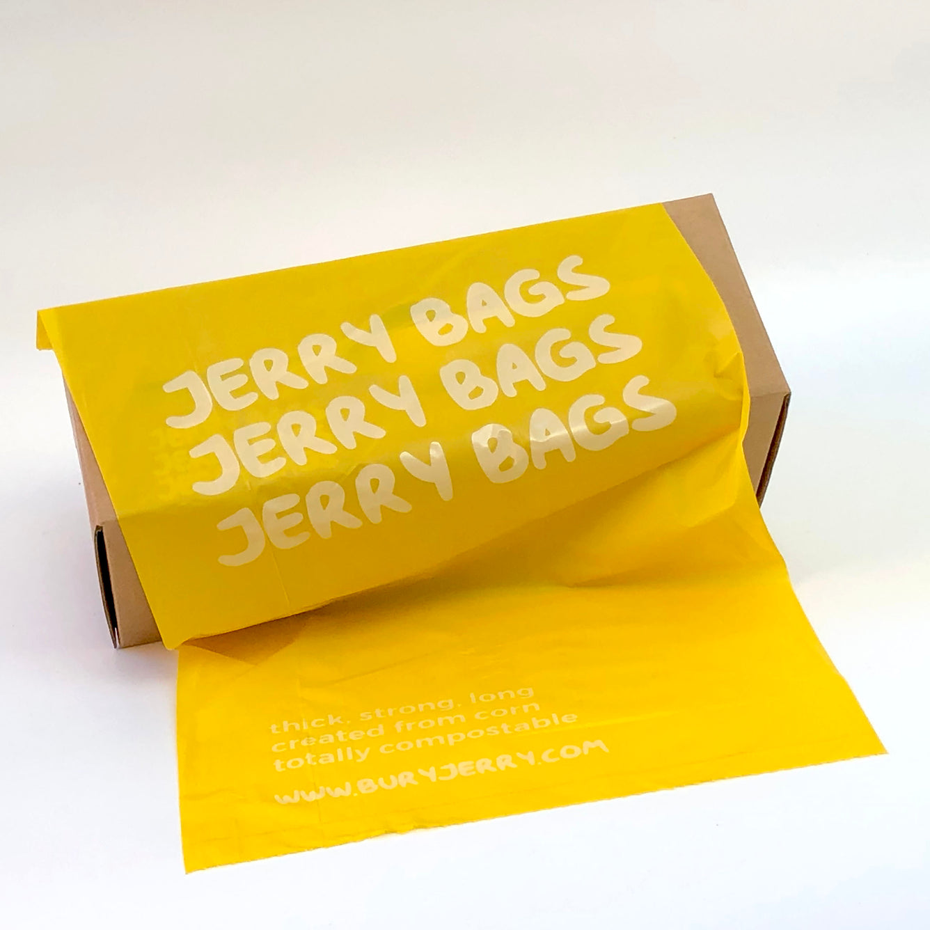 Jerry Bags Yellow Doggy Poop Bag dog poop bags compostable biodegradable kitty litter bag