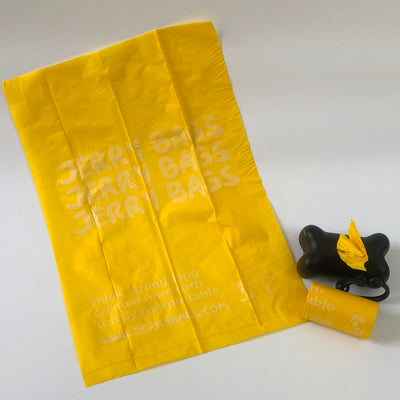 jerry bags compostable poop bags yellow bag leash dispenser